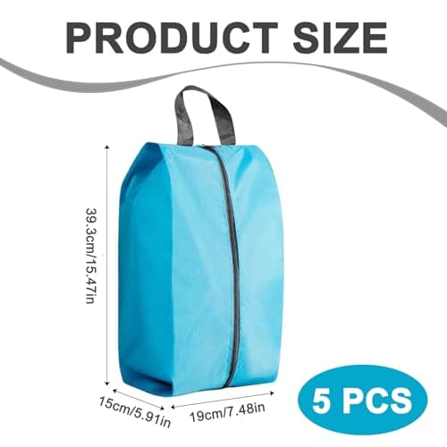 Travel Shoe Bags, 5PCS Shoe Bags for Travel, L Size Shoes Storage Bag, Unisex Shoe Pouch for Travel or Home Storage(Blue) — view 2