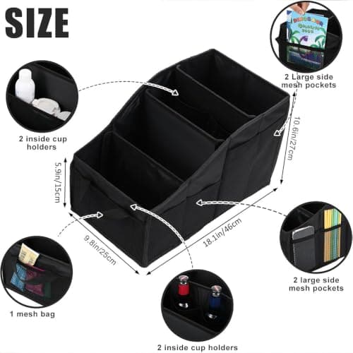 Foldable Car Boot Organiser with Dividers, Pockets and Carry Handles — view 2