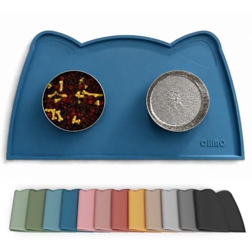OHMO Silicone Cat Food Mat for Food&Water Bowls, 46x25cm, Teal