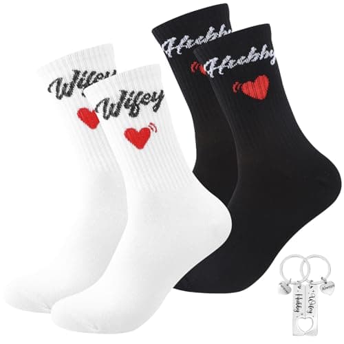 Zuimei Engagement Wedding Gifts for Couples Her Him Wifey&Husband Socks