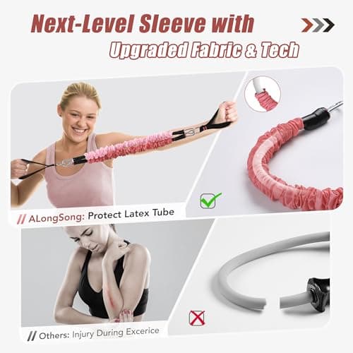 AlongSong Pilates Equipment, Resistance Band Set Men Women with Pilates Bar — view 3