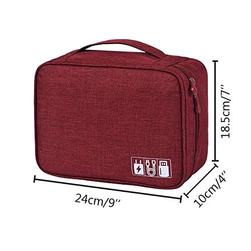 Kaxich Electronics Accessories Bag Travel Gadget Bags Portable Cable Organizer Case Waterproof Universal for Adapters Memory Cards, USB Cables — view 3