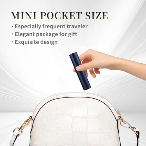 szyanlai Portable Perfume Atomiser Refillable - 5ml Empty Travel Perfume Bottle, Nano Mist, Leaking Proof, Bottom Pump without Funnel, Luxurious Mini women and men (Navyblue) — view 5