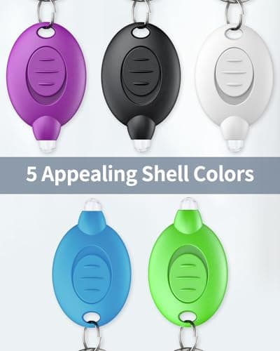 Uniclife 10 Pack LED Keychain Flashlight 5 Colors of Shells | Mini LED Keychain Light 12 Lumen Portable Ultra Bright Battery Powered Key Ring Torch for Outdoor Camping Hiking and Emergency Lighting — view 3