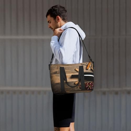 Wine Bottle Corks Grapes Travel Duffel Bag,Sports Gym Yoga Duffel Bag Weekender Overnight Totes Bag Compartment — view 6