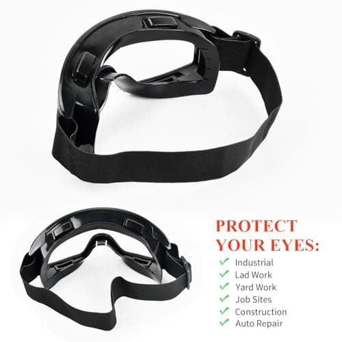 Wraparound Safety Goggles, Ski Glasses Protective Goggles, Anti-sand and Splash-proof, Unisex Snowmobile Bicycle Motorcycle Goggles for Construction, Lab, Welding, Outdoor Cycling (Transparent) — view 4