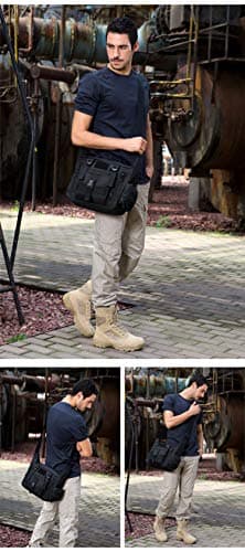 Messenger Bag, Tactical Crossbody Bag Molle Large Waterproof Laptop Pack Casual Military Shoulder Bag Green — view 6