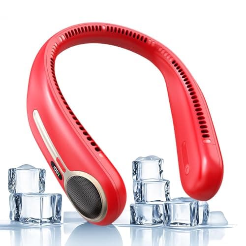 Portable Bladeless Neck Fan - USB Rechargeable - 6000 mAh - 360° Airflow - LED Display - 4 Speeds - Hands-Free Fan for Outdoor and Indoor Use - Gift