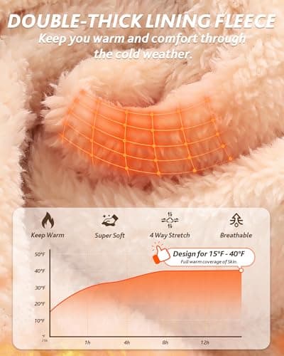 Fleece Lined Leggings Women with Pockets - Winter Water Resistant Pants — view 2