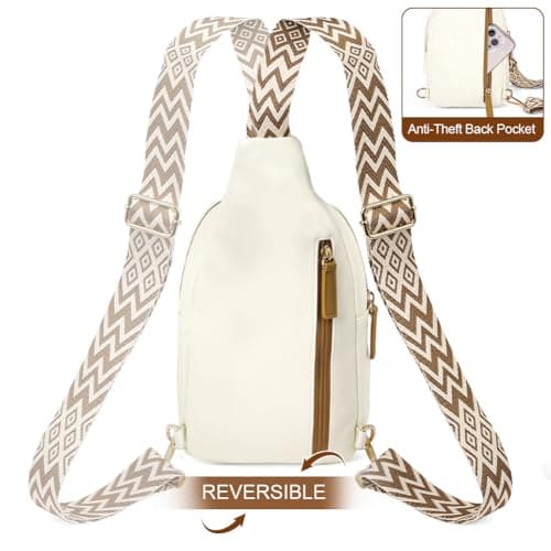 HOTUT Crossbody Bag for Women,Anti Theft Small Phone Shoulder Bag,Sling Belt Bag,with Anti-Theft Zipper Clips,Adjustable Strap,with Multiple Pockets,for Ladies Travel Shopping(white) — view 4