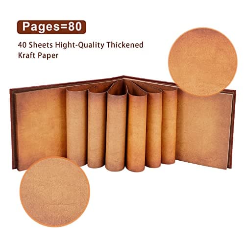 Our Adventure Book Scrapbook Photo Album, 11.9 * 7.6 inch 80 Pages, 3D Embossed Words Leather Hard Cover Travel Scrapbook for Anniversary, Wedding, Christmases etc — view 3