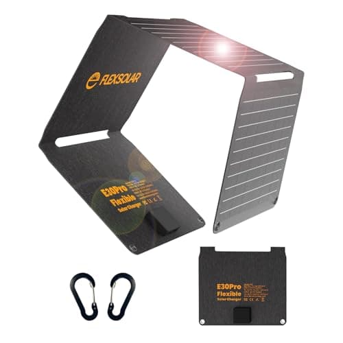 30W Solar Panel Portable Solar Charger QC3.0 18W USB-A/C for Cellphones
