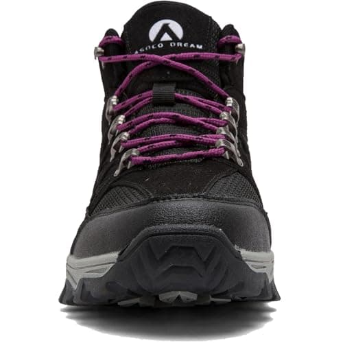 HODTOB Hiking Boots Mens Womens Lace-up Non-Slip Outdoor Men Women Mountain Trekking Shoes for All Season Walking Travelling Backpacking Camping Shoes Sneaker Black Red-5UK — view 3