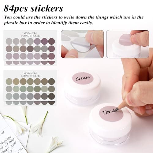 BELICOO 48 PCS Empty Plastic Cosmetic Jars, 10ml Travel Pots for Toiletries — view 5