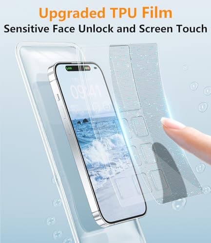 HOMTERN Waterproof Phone Pouch,2 Pack IPX8 Waterproof Phone Case for Swimming,Large Waterproof Cases Fits 7.2" Phones with Case for iPhone 17 16 15 14 Pro Max and Other Cell Phones White — view 4