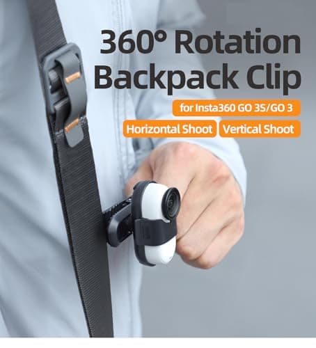 CERFFOOL 360° Rotation Backpack Holder for Insta360 GO 3S GO 3 Shoulder Strap Holder Spring Clip Anti-Shake Anti-Fall Action Camera Accessories — view 2
