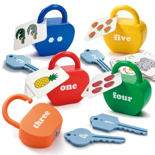 YYDeek Locks and Key Toddler Toys, Number Learning Counting Blocks for Kids