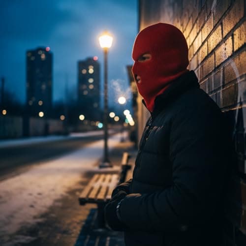 Hopzab Balaclava 3 Hole Full Face Mask Winter Knit Head Cover Windproof Warm Beanie Cap Hats for Winter Outdoor Sports Activities,Motorcycle Bike Hunting Cycling Cap Ski (Red) — view 5