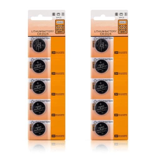 ECVGHD Multipacks of 5/10 CR2025 3V Coin Battery, 10 pieces