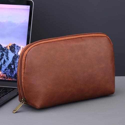 Glifora Electronic Accessories Bag - Multi-Compartment Travel Tech Accessories Pouch, Waterproof Faux Leather Pouch Organiser for Cables, Chargers and Power Banks — view 5