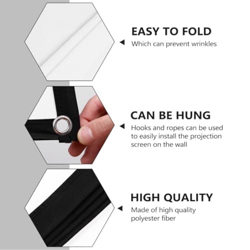 Zerodeko Projector and Projection Portable Screen White Folding Polyester Curtain with Easy Installation Optimal Color Reproduction for Conference Room and Business Use — view 3