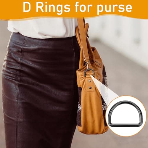 Aiyorse 9 Pack 1 Inch D Ring, 3mm Thickness Stainless Steel Heavy Duty D Rings for Bag & Dog Collars, Welded Metal Silver D Rings for Backpack, Webbing Straps, Belt, Leash, DIY Crafts, Mixed-Color — view 6
