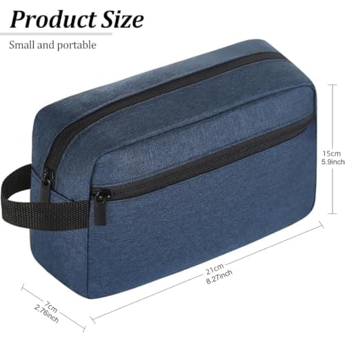 Toiletry Bag, Large Full Size Toiletry Bag, Travel Wash Bag Water-Resistant Gym Shaving Organiser Bags, Shower Bathroom Makeup Bag with Handle (Blue) — view 2