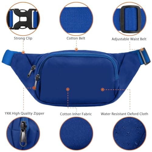 JAUSFETS 3 Pockets Bumbags Waterproof Large Capacity Waist Pack — view 5