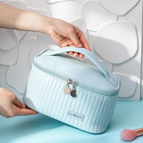 Bestomrogh Make up Bag, Large Capacity Travel Cosmetic Bag with Handle — view 6