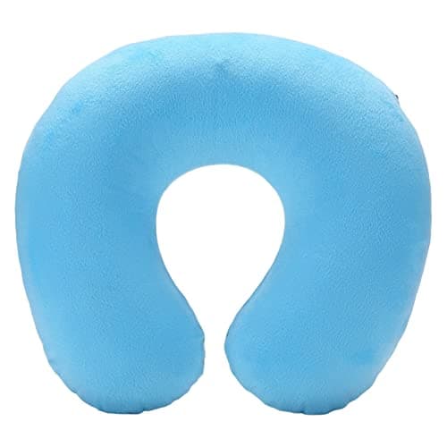 ulafbwur U-shaped Travel Pillow Neck Pillow Cushion U-shaped Pillow Flocked Plush Fabric Comfortable Touch Sky Blue One Size