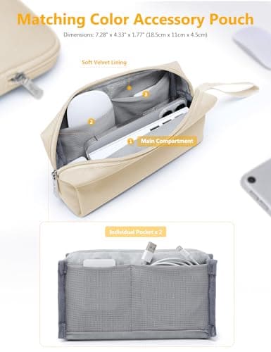 HYZUO 14-15 Inch Laptop Case Sleeve Bag Set for MacBook Air M5, Sand — view 5