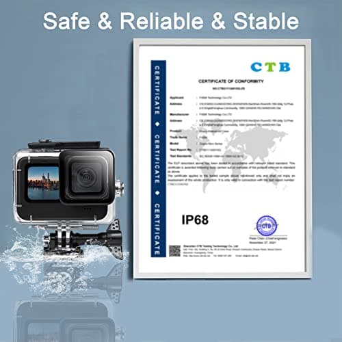 FitStill 60M/196FT Waterproof Case for Go Pro Hero 13/12/11/10/9 Black, Protective Underwater Dive Housing Shell with Bracket Accessories — view 5