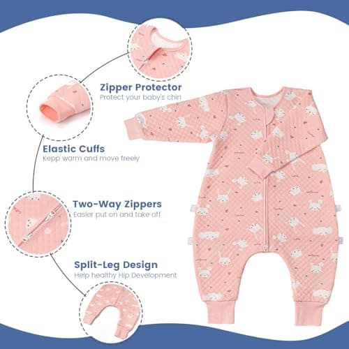 LILBESTIE Toddler Sleeping Bag with Legs, 1.5 Tog Sleep Suit 2-3 Years — view 3