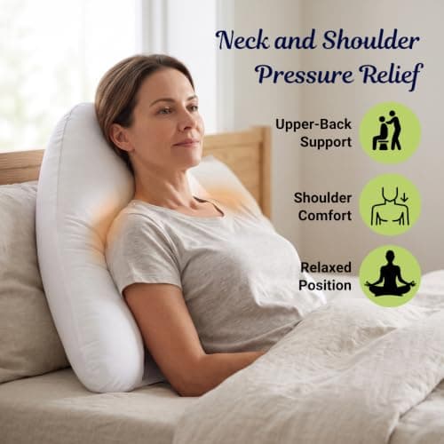 Lancashire Bedding Luxury Batwing Pillow with Polycotton Cream Pillowcover - Orthopedic Back, Neck, Shoulder Support | Soft Fluffy Cushion | Hollowfiber Filled 72 X 84 Cm Bed Pillow — view 3