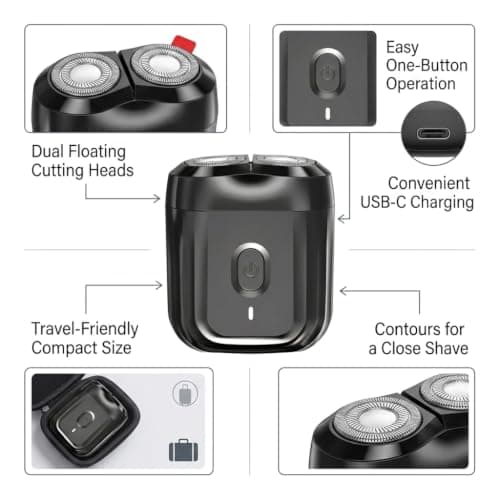 ENCHEN K6 Mini Electric Shaver for Men Portable Rotary Razor (Silver Grey) — view 2