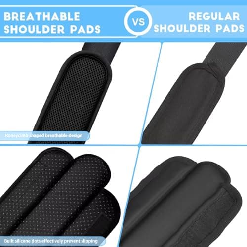 ZINZ 2P Universal Shoulder Pad with Thick Cushion for Backpack,Black — view 4