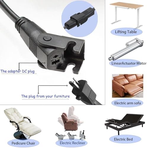 Power Recliner Transformer, 29V 2A Lift Chair Cable Replacement OKIN Chair, Lazy Boy Recliner, LIMOSS Motor, Cheers Electric Sofa AC/DC Adapter, Universal Switching Supply Battery Charger — view 2