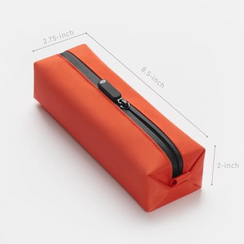 Comfyable Small Toiletry Bag for Men, Slim Mini Toothbrush Bag, Dopp Kit, Electronics, Tech, Gym, Water-Resistant Essentials Organizer, Cosmic Orange — view 2