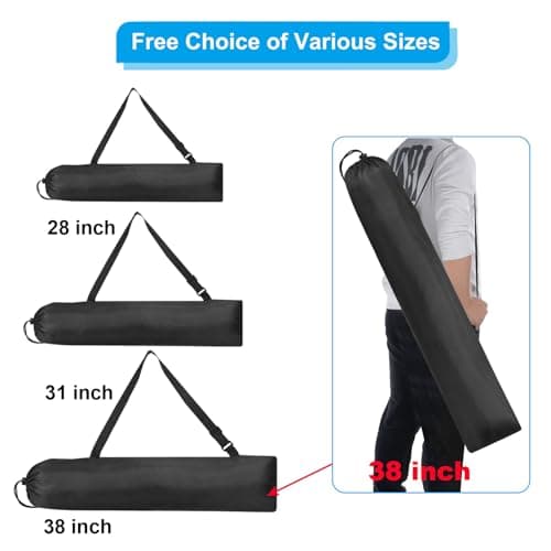 PATIKIL 38x10 Inch Camp Chair Replacement Bag, Nylon Folding Camping Chair Carry Bag Tripod Case with Handle for Outdoor Camping, Black — view 6