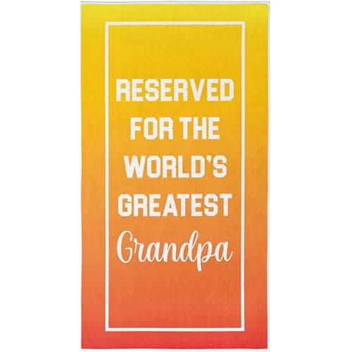 Ethisa Grandpa Beach Towel - Best Grandpa Ever Summer Gift for New Grandfathers - Travel Friendly Grandpa Birthday Present from Granddaughter or Grandson - Father's Day Pool Gift - 60"x30"