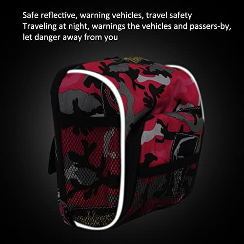 Handlebar Bag for Cycling, MotorcycleStorage Bag Multifunctional Reflective Belts Large Capacity for Travel (Pink) — view 3