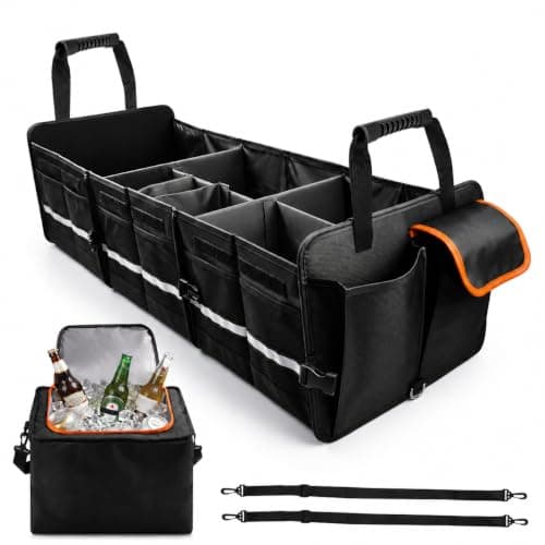 FTISSLY Car Boot Organiser with Cooler Bag, Foldable Car Storage Organizer