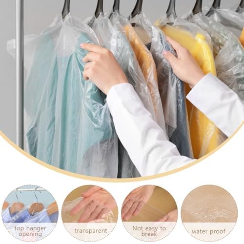 30 Pack Plastic Dry Cleaning Bags Clear Garment Bags for Hanging Clothes 3 Sizes Clothes Covers Dust-proof Clothing Protector Covers for Coat Shirt Jacket — view 5