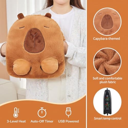 Zogxyc Heated Foot Warmers, 2 in 1 Capybara USB Foot Warmer Hand Warmer — view 3