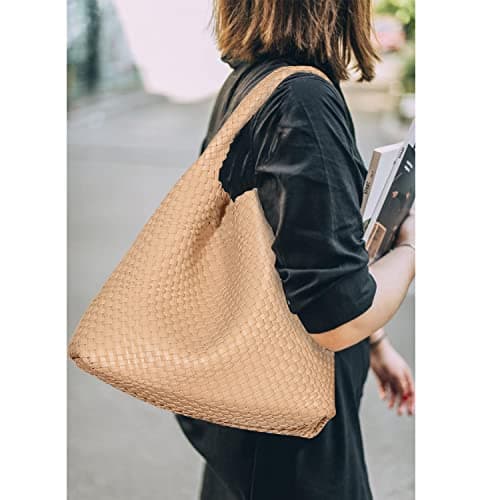 Dyalsa Women Woven Tote, Vegan Leather Handbag, Large Summer Beach Bag and Purse, Handmade Hobo Clutch Set (AL-007Ap) — view 2
