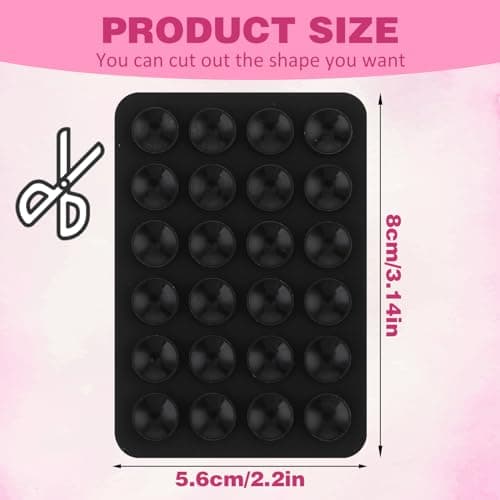 Giantree 2 Pcs Silicone Suction Phone Case Adhesive Mount, Suction Phone Case Mount Anti-Slip Hands-Free Mobile Accessory Phone Accessory Holder (Black) — view 2