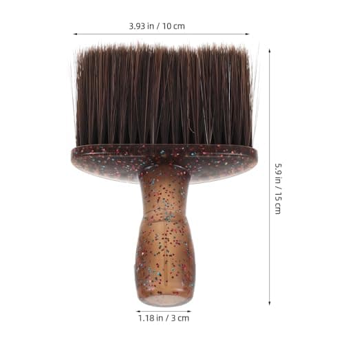 POPETPOP Men's Beard Grooming Brush with Synthetic Nylon Bristles for Beard Exfoliating and Cleaning, Portable Shaving Brush in Brown, for Outdoors Grooming and Home Use — view 2