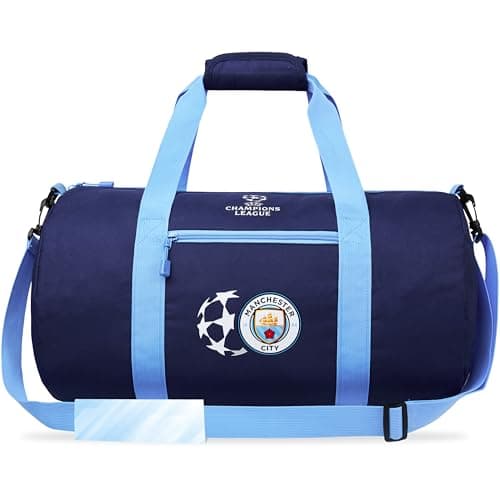 Manchester City F.C. Duffle Bag Sports Holdall for Men Teens Supporters' Gear Kids Large Gym Bag for Football PE Overnight Weekender