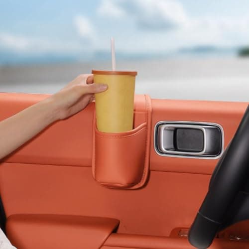 Leather Car Door Storage Pocket Double-layer Compartments Organizer (Oran) — view 3