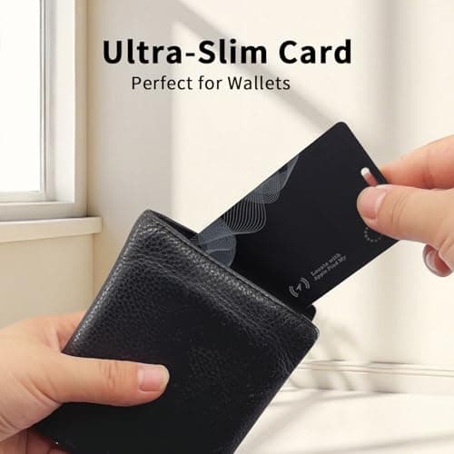 Wallet Tracker Card with Wireless Charging, Rechargeable Slim Item Finder Works with Apple Find My, IP68 Waterproof Bluetooth Locator Tag for Wallets, Passports, Luggage, and Keys — view 3